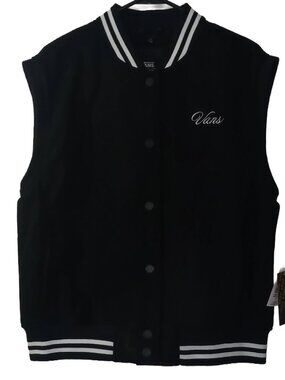 Vans Black Varsity Jacket – Snap Front Streetwear